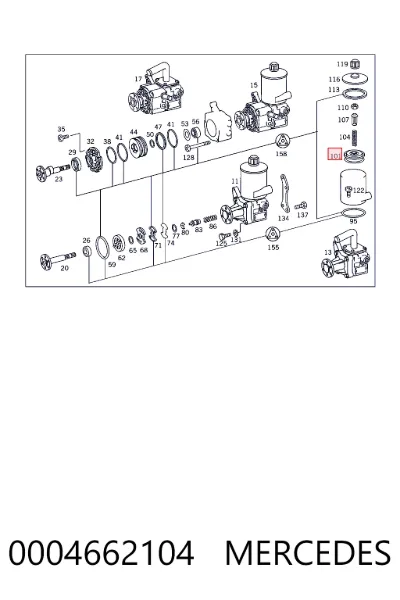 Фильтр ГУР MERCEDES 0004662104