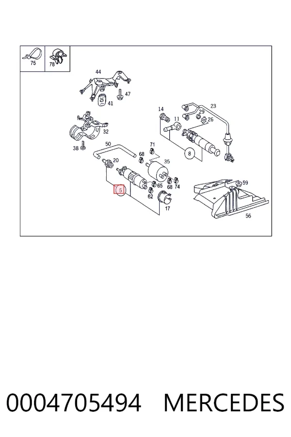 Купить A0004705494 Mercedes Магистральный бензонасос