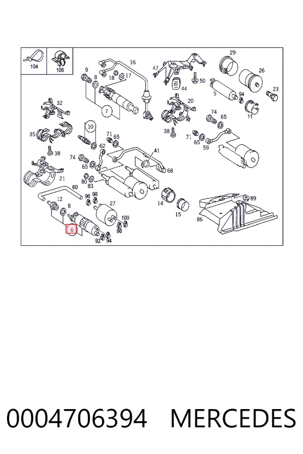 Магистральный бензонасос A0004706394 Mercedes