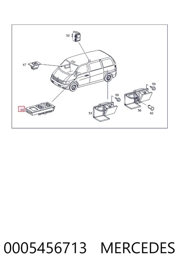 Кнопочный блок управления стеклоподъемником передний левый 0005456713 Mercedes
