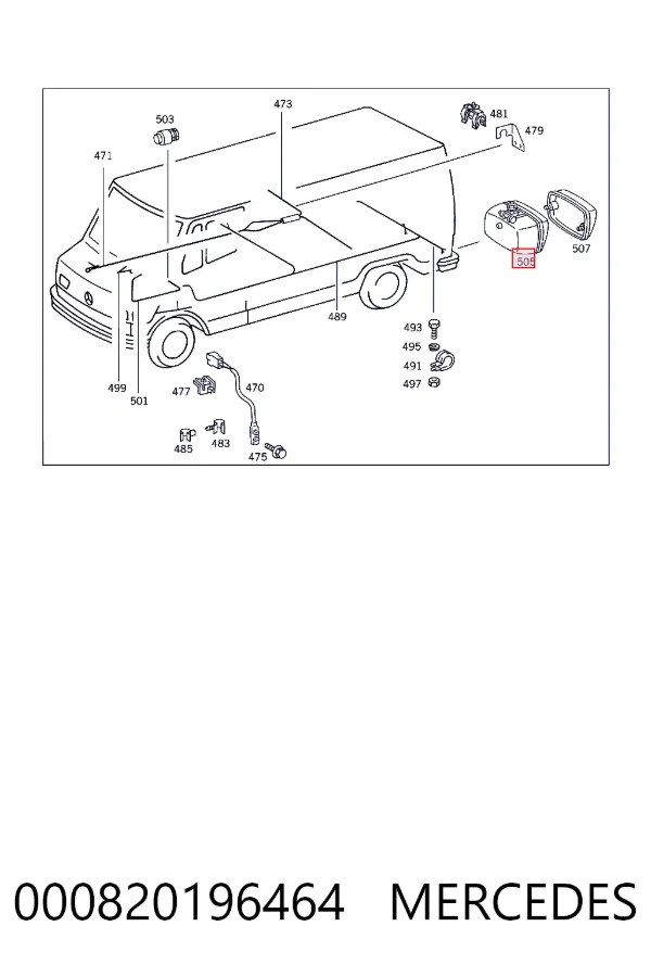 Фара противотуманная задняя, левая Mercedes A0008201964 цена, от 92.96 USD