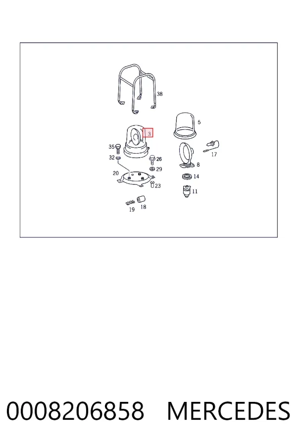 Проблесковый маяк Mercedes A0008206858