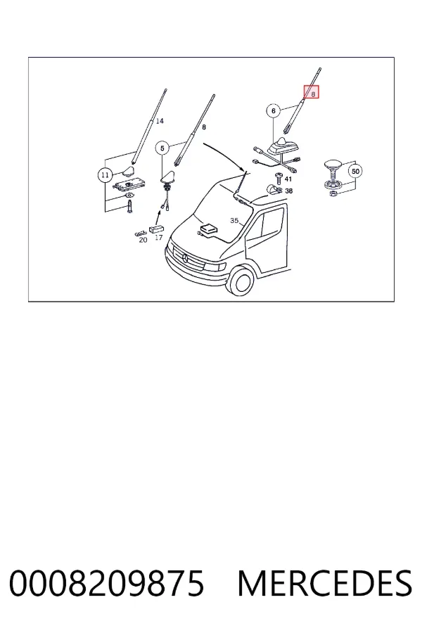 A0008209875 Mercedes Антенна на крышу