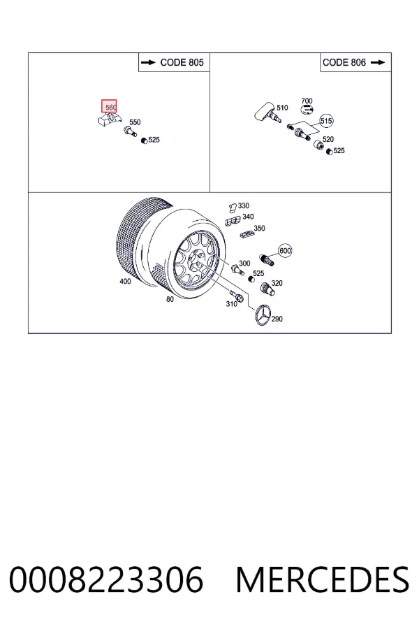 Датчик шин Mercedes A0008223306 цена, от 19.27 USD