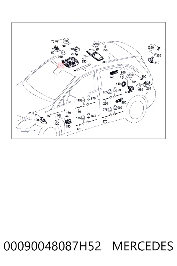 A0009004808 Mercedes Лампочка освещения салона