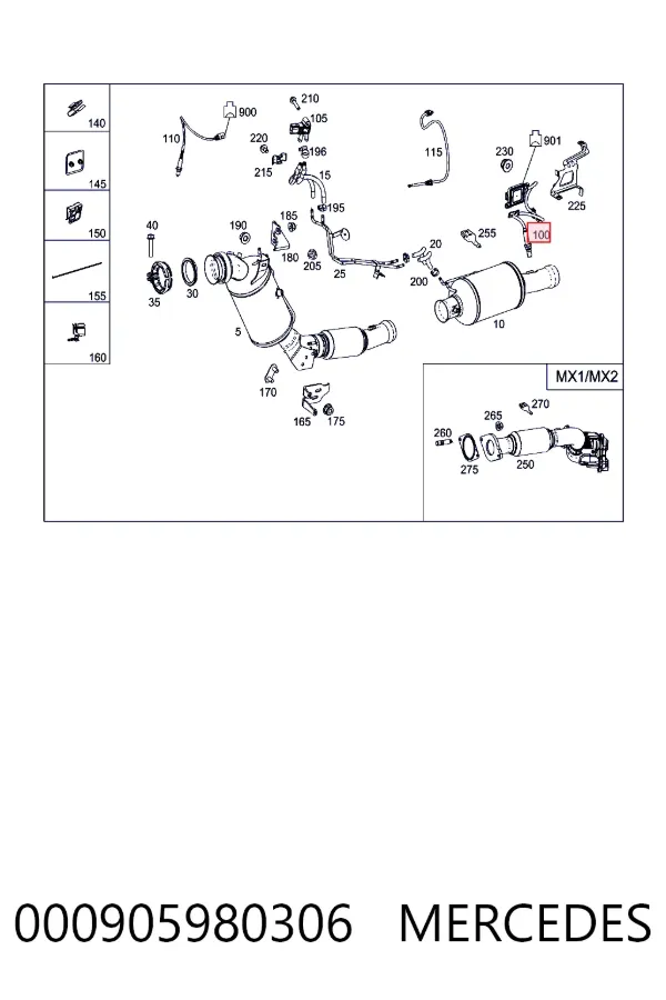 Датчик оксидов азота NOX задний Mercedes A000905980306 цена, от 248.66 USD