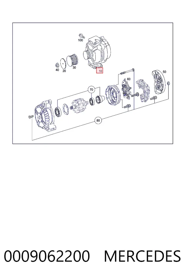 Автомобильный генератор Mercedes A0009062200 цена, от 276.87 USD