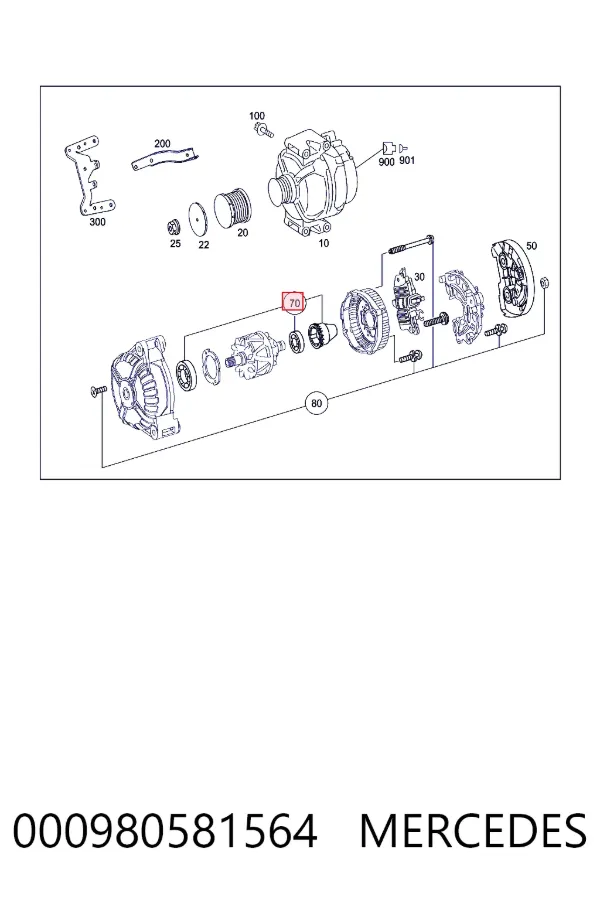 Подшипники генератора 000980581564 Mercedes