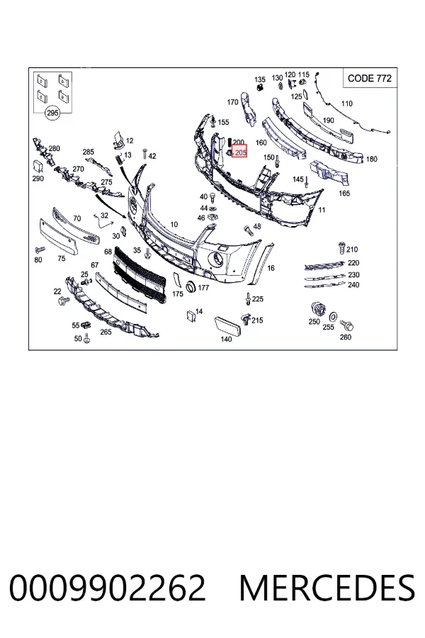  Mercedes A0009902262 цена, от 48.10 USD