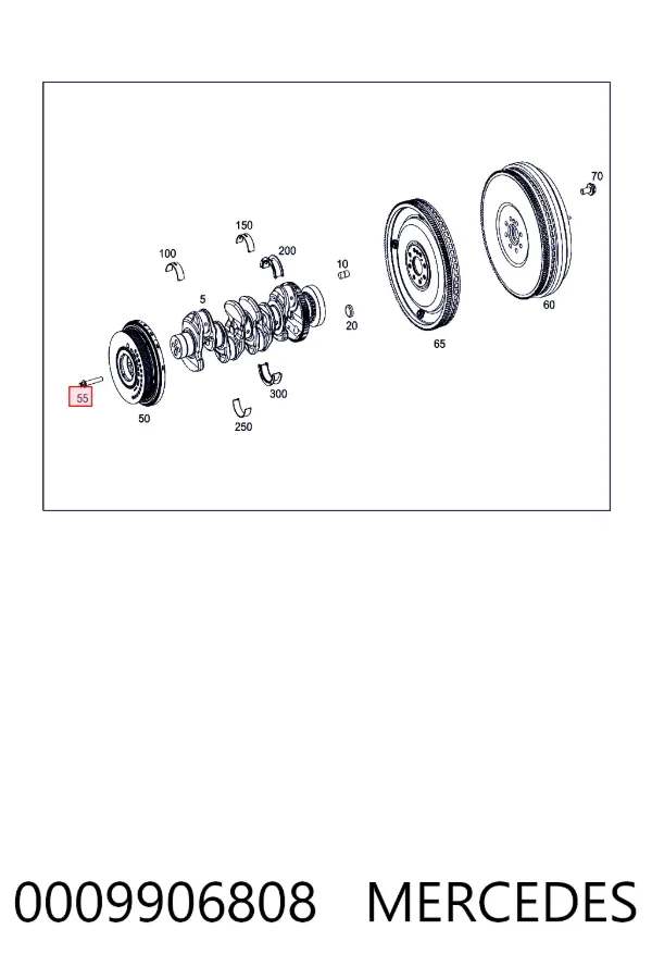 Болт шкива коленвала 0009906808 Mercedes