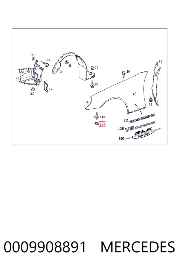  Mercedes A0009908891 цена, от 17.93 USD