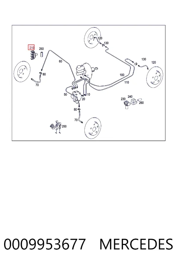 A0009953677 Mercedes Скоба тормозной трубки