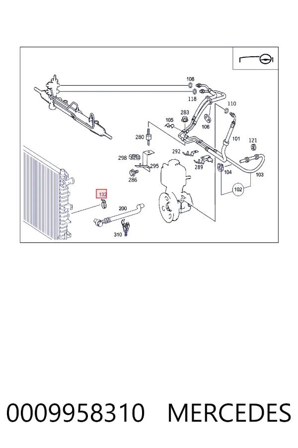  Mercedes A0009958310 цена, от 3.31 USD