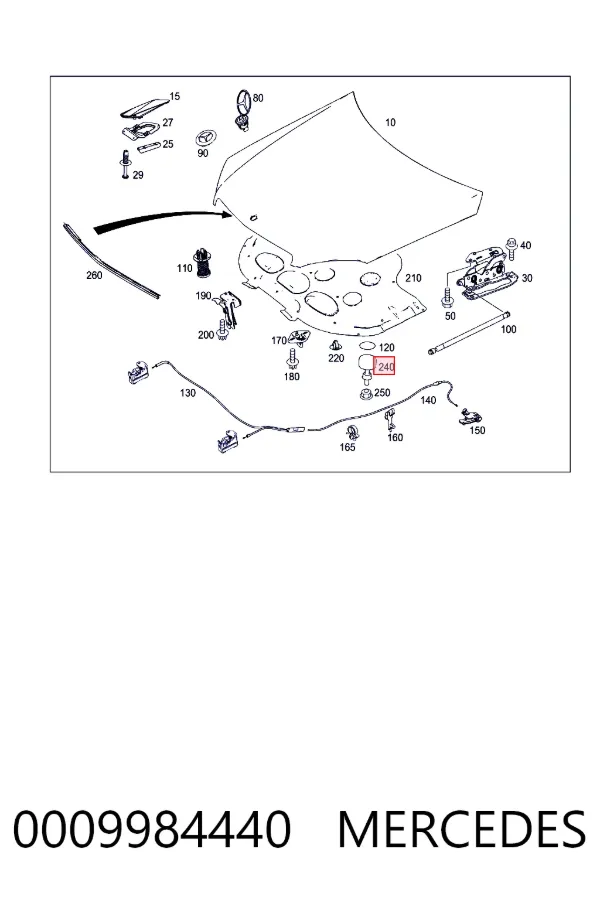 Буфер капота резиновый Mercedes A0009984440 цена, от 7.39 USD
