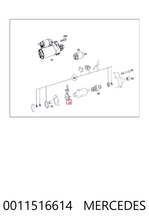 Щеткодержатель стартера Mercedes A0011516614 цена, от 37.81 USD