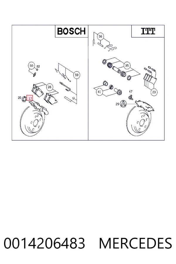 Суппорт задний правый 0014206483 Mercedes
