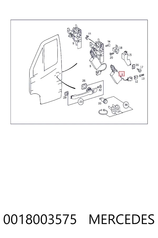 Купить A0018003575 Mercedes Мотор-привод открытия/закрытия замка двери передней правой