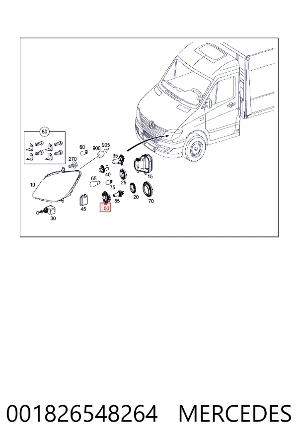 Цоколь лампы в фару Mercedes A0018265482 цена, от 22.55 USD