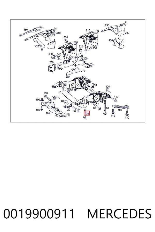 Болт крепления передней балки (подрамника) Mercedes A0019900911 цена, от 14.52 USD