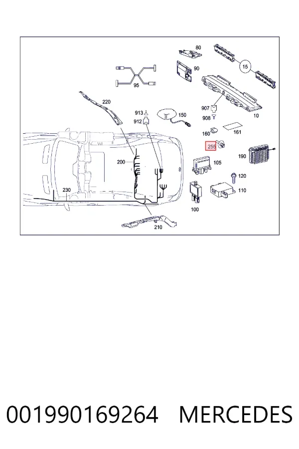 A0019901692 Mercedes Клип крепления подкрылка переднего крыла