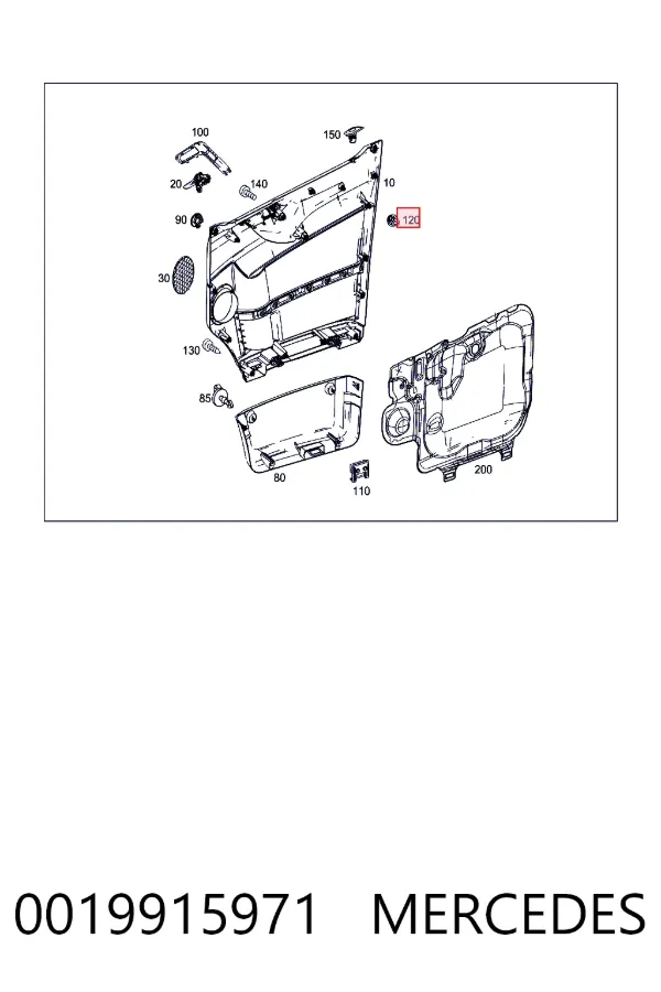 Пистон крепления обшивки двери 0019915971 Mercedes