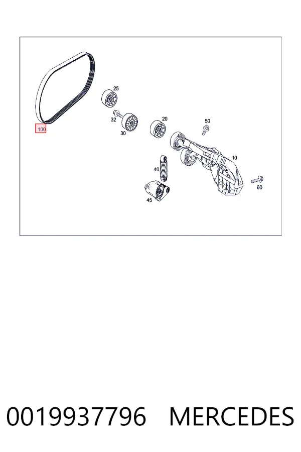 Ремень кондиционера Mercedes A0019937796