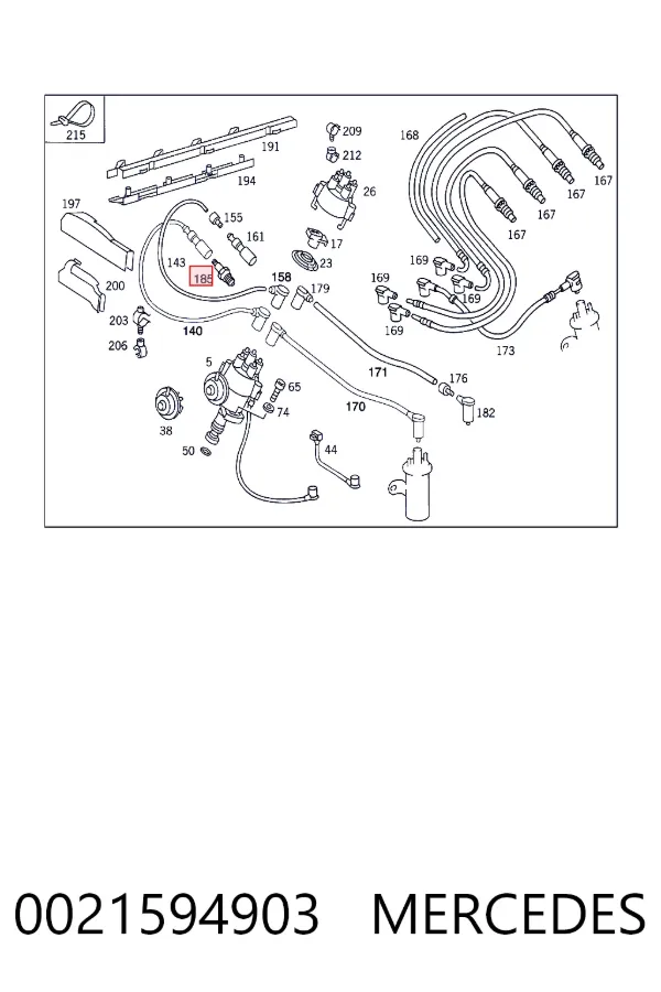 Свеча зажигания Mercedes A0021594903 цена, от 2.62 USD