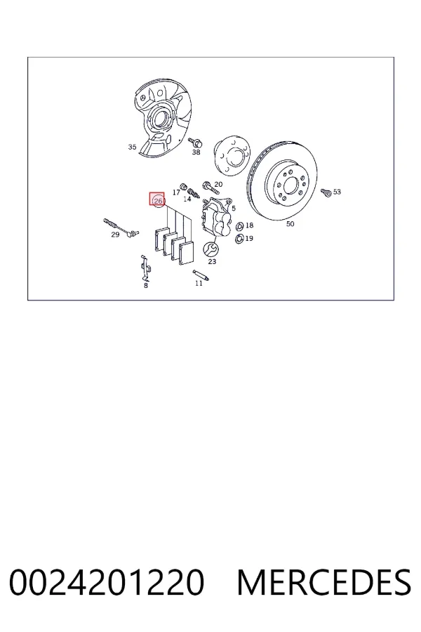 Тормозные колодки Mercedes A0024201220