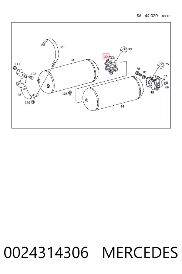 Регулятор давления тормозов 0024314306 Mercedes