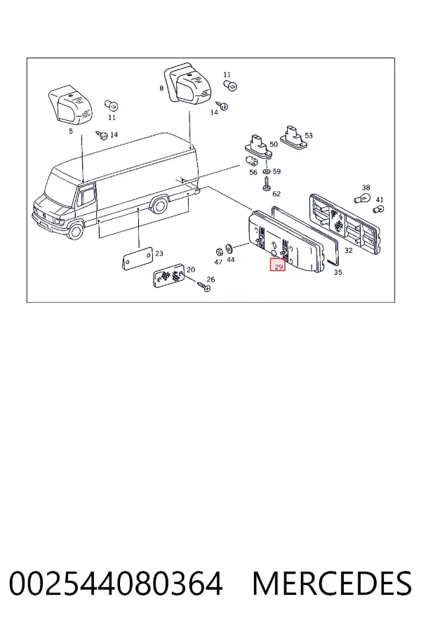 Купить A0025440803 Mercedes Задняя правая фара