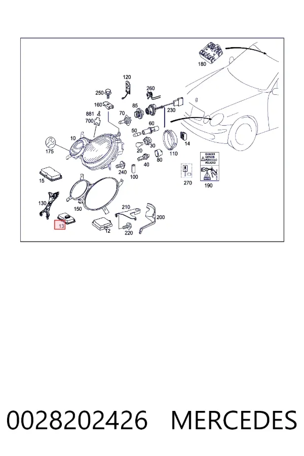 Ксенон, блок управления Mercedes A0028202426 цена, от 15.22 USD