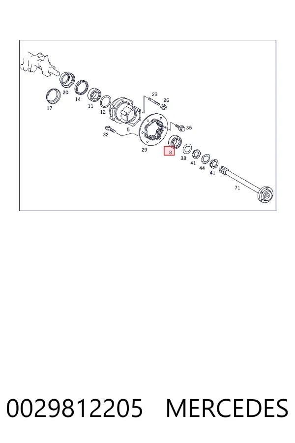 Подшипник дифференциала заднего моста 0029812205 Mercedes