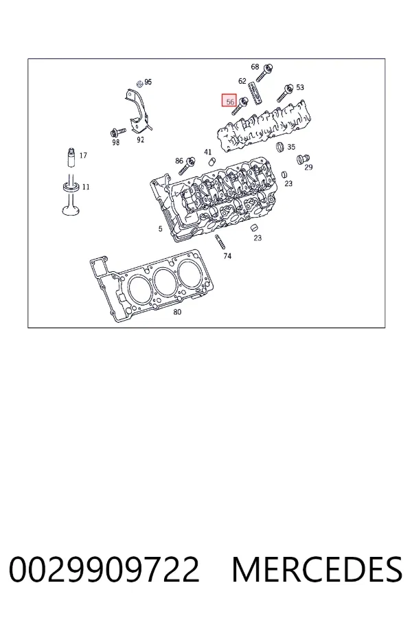 Болт клапанной крышки ГБЦ Mercedes A0029909722 цена, от 6.42 USD