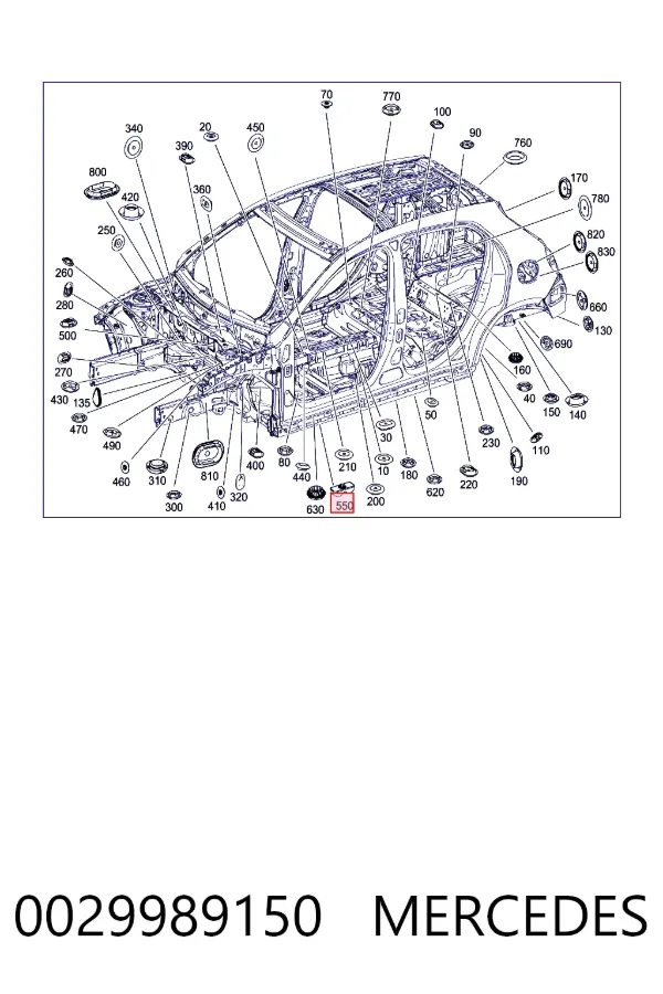 Заглушка порога 0029989150 Mercedes