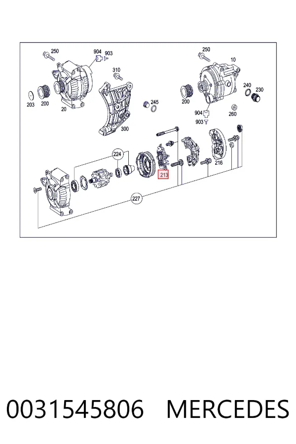 Реле генератора A0031545806 Mercedes