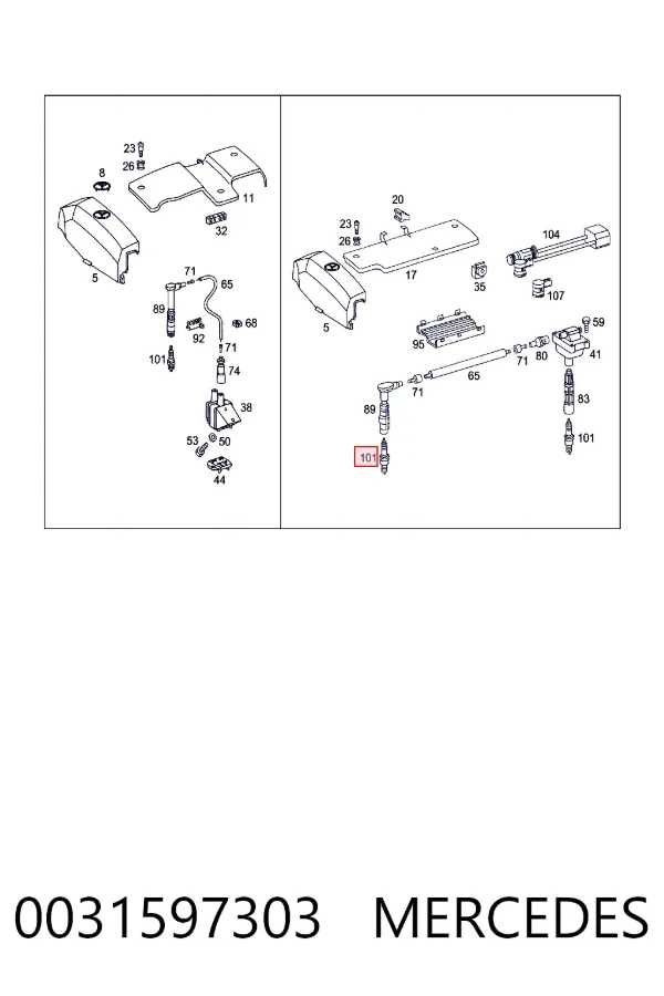 Свеча зажигания Mercedes A0031597303 цена, от 3.24 USD