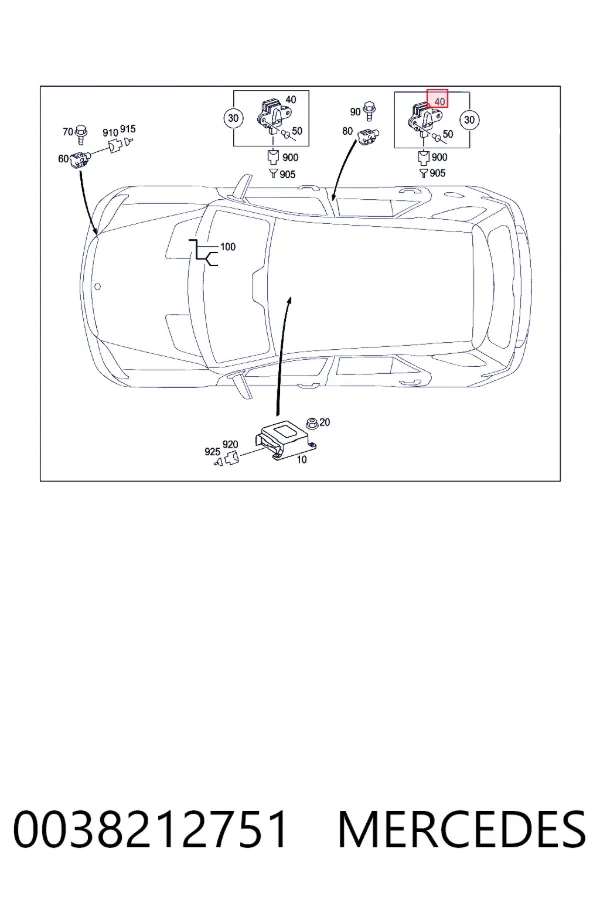 Датчик удара 0038212751 Mercedes