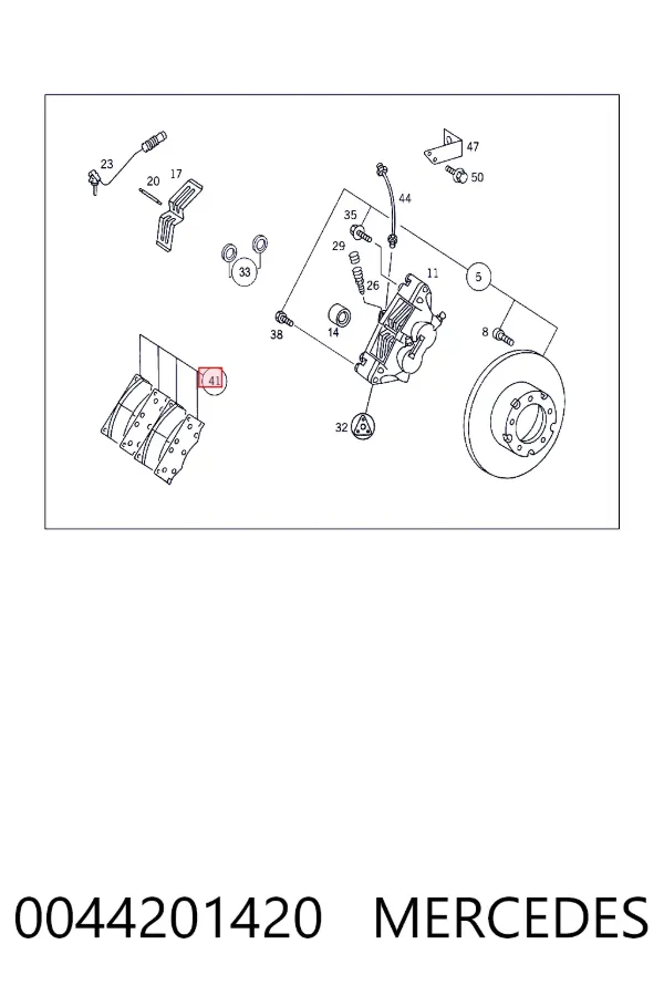 Колодки Mercedes A0044201420 цена, от 18.79 USD