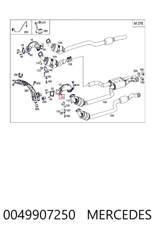 Болт/гайка крепежа Mercedes A0049907250