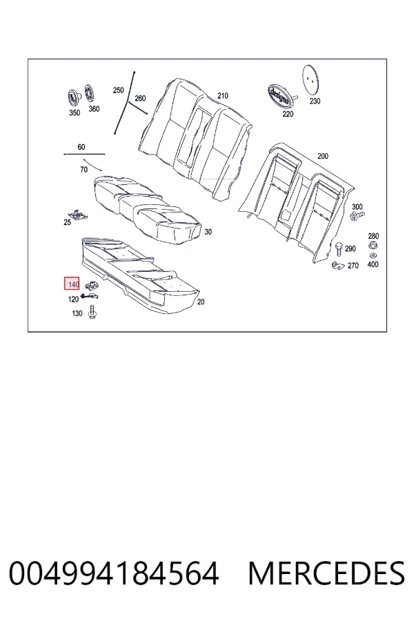 Закладная гайка под саморез 004994184564 Mercedes