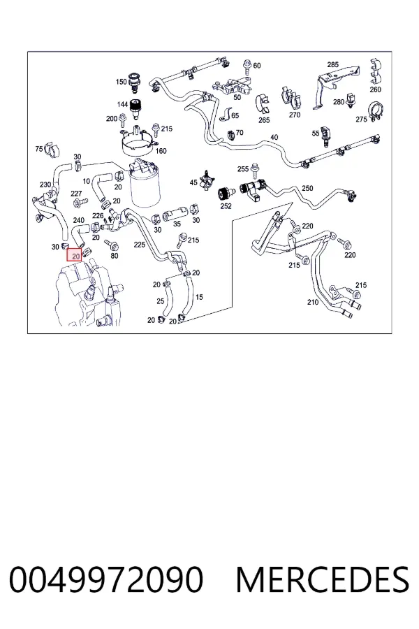 Хомут пружинный Mercedes A0049972090