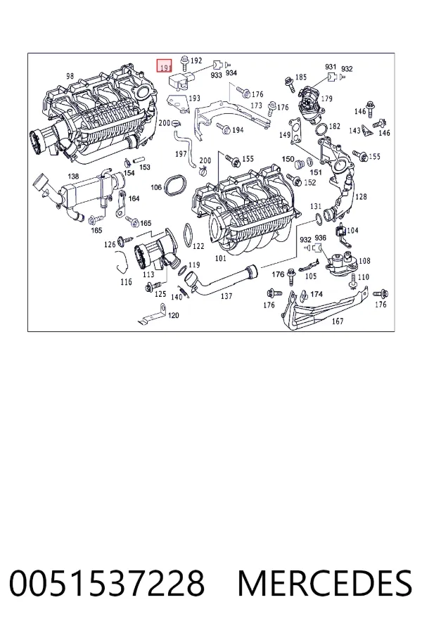 A0051537228 Mercedes Датчик давления наддува турбины