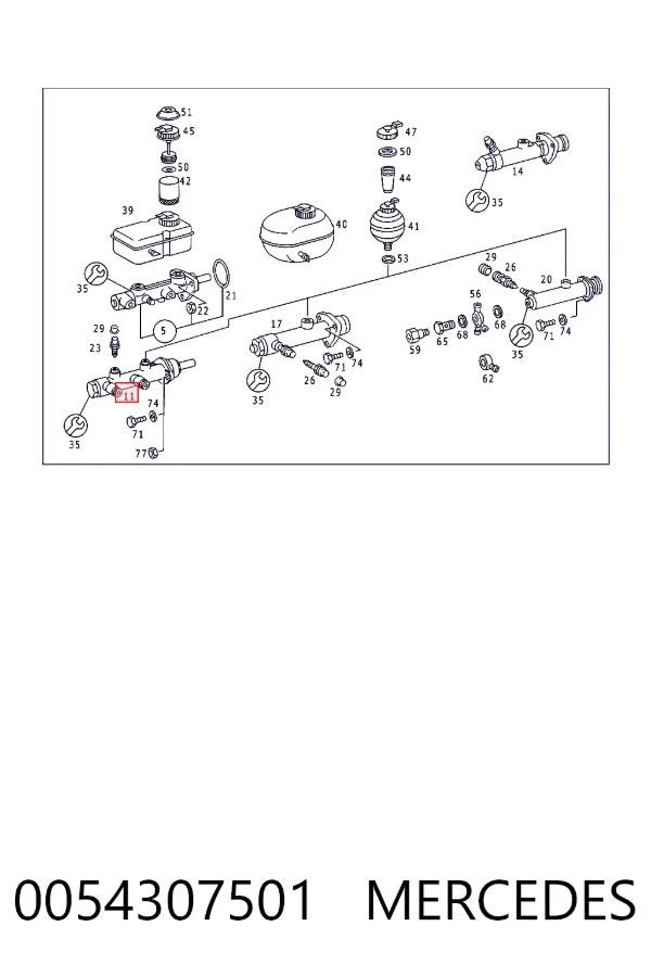 Главный тормозной цилиндр A0054307501 Mercedes