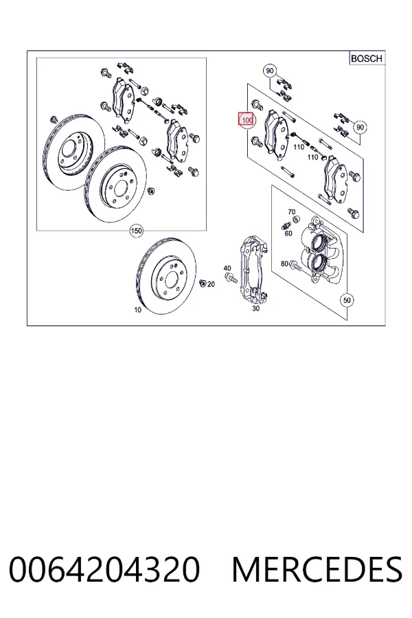 A0064204320 Mercedes Колодки передние