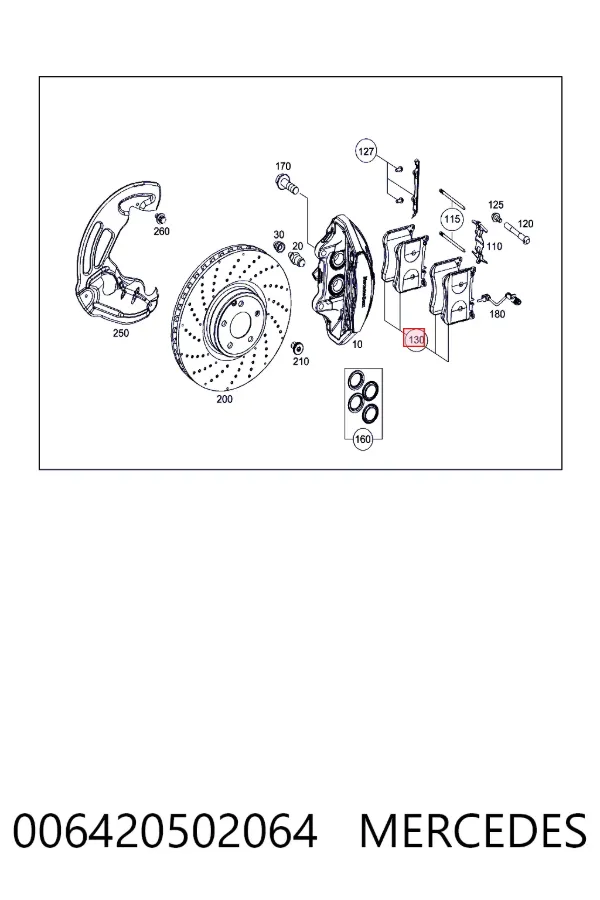 Колодки Mercedes A0064205020 цена, от 98.93 USD