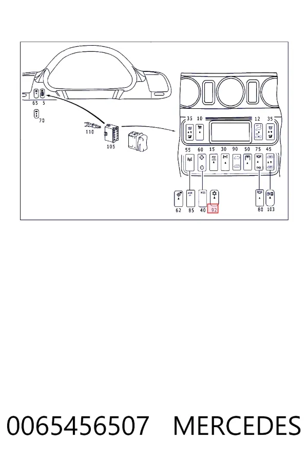 A0065456507 Mercedes Кнопка включения кондиционера
