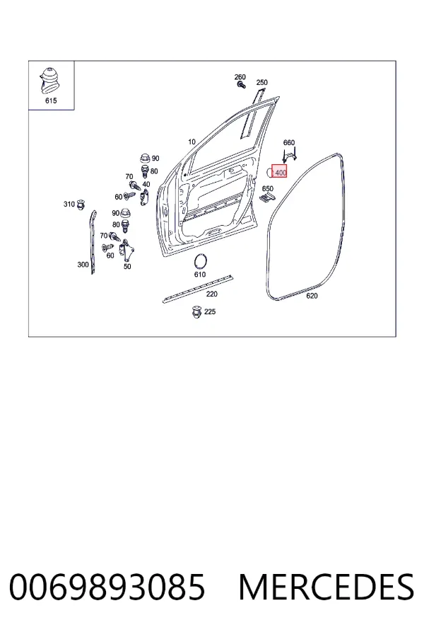 Крышка бачка омывателя 0069893085 Mercedes