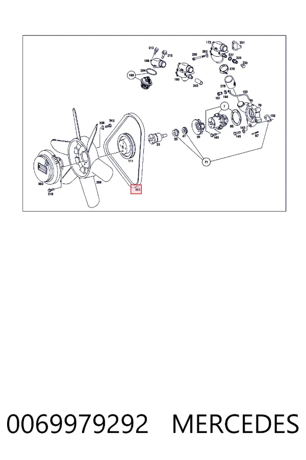 Купить A0069979292 Mercedes Ремень генератора