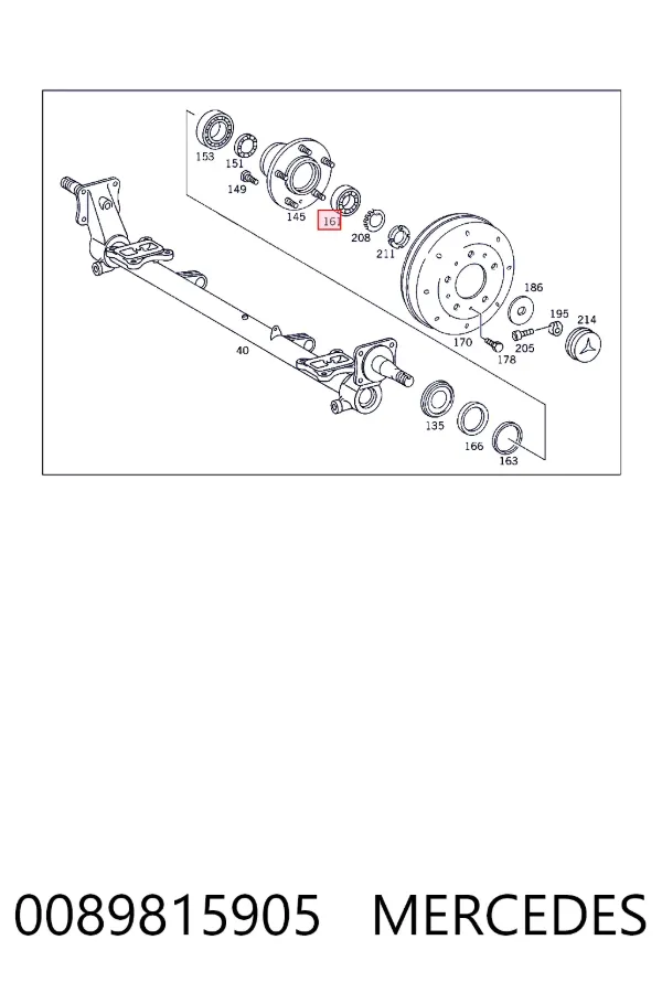 Подшипник ступицы передней наружный 0089815905 Mercedes