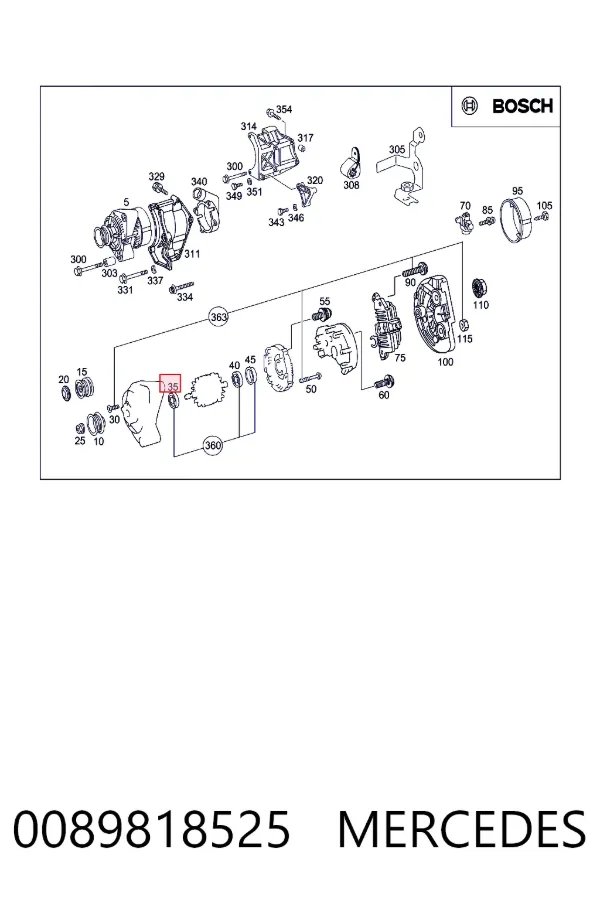Подшипники генератора 0089818525 Mercedes
